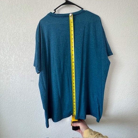 Fruit of the Loom Platinum Men's V Neck T‎ Shirt Teal Heather Size 2XL - Picture 6 of 6